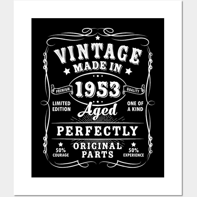 Vintage 70th Birthday Decorations Funny 1953 70 Birthday Wall Art by Winter Magical Forest